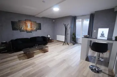Télévision ou salle de divertissement dans l'établissement Appart' spa privatif Gray