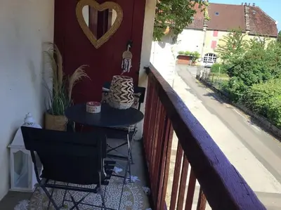 Balcon ou terrasse dans l'établissement Le vigneron Au coeur des vignes à proximité des lacs et cascades lits faits à l'arrivée