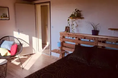 Coin salon dans l'établissement Appartement avec vue sur les vignes à Gevrey