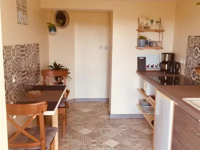 Cuisine ou kitchenette dans l'établissement Appartement avec vue sur les vignes à Gevrey