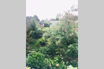 Jardin de l'établissement Chez Angèle Centre Mâcon appartement chaleureux