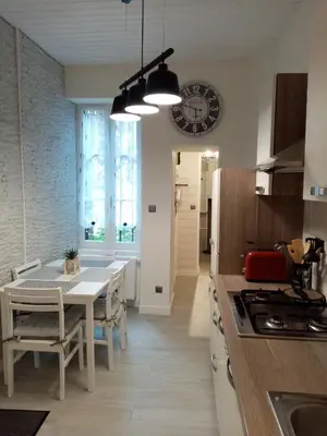 Cuisine ou kitchenette dans l'établissement Le petit Saint Bernard