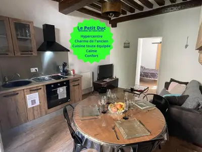 Cuisine ou kitchenette dans l'établissement Le Petit Duc