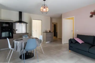 Cuisine ou kitchenette dans l'établissement Le Gîte de Mélie