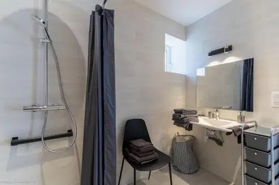 Salle de bains dans l'établissement Le Gîte de Mélie