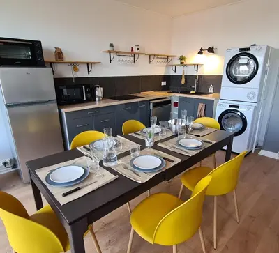 Cuisine ou kitchenette dans l'établissement Appartement Mâcon Centre T4 - 100m2