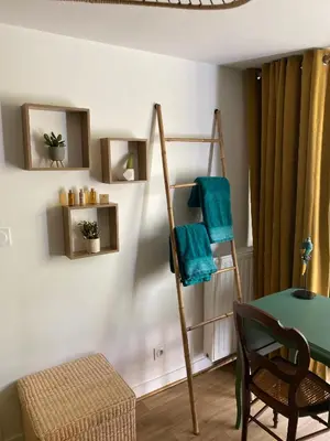 Coin salon dans l'établissement Chambre Cocoon dans une maison avec SPA et jardin en centre ville