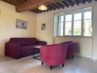 Coin salon dans l'établissement Gîte du Morvan