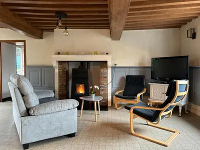Coin salon dans l'établissement Gîte du Manoir