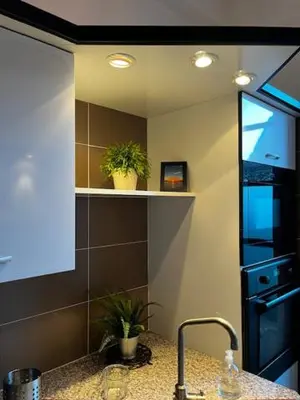 Cuisine ou kitchenette dans l'établissement Chambre d'Aut'