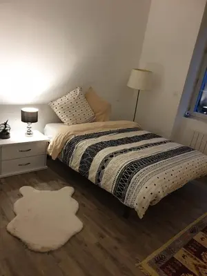 Un ou plusieurs lits dans un hébergement de l'établissement Appartement COSY et chaleureux
