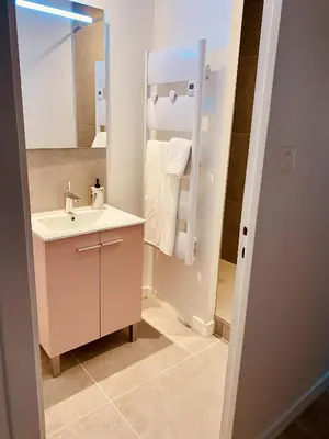 Salle de bains dans l'établissement Suite 24 Appart'hôtel-L'Annexe-3 étoiles