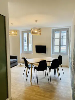 Télévision ou salle de divertissement dans l'établissement Suite 24 Appart'hôtel-L'Annexe-3 étoiles