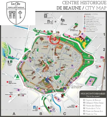 Plan de l'établissement Les Clés de La porte Saint-Nicolas - Parking - Centre