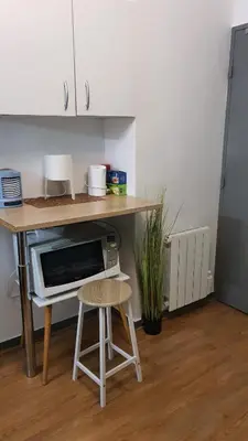 Cuisine ou kitchenette dans l'établissement Studio de 12m² agréable calme proche CHU