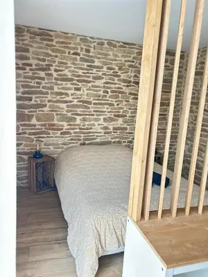 Un ou plusieurs lits dans un hébergement de l'établissement Appartement 3 étoiles tout confort et spacieux en campagne bourguignonne