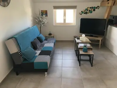 Télévision ou salle de divertissement dans l'établissement Gîte de brizolles