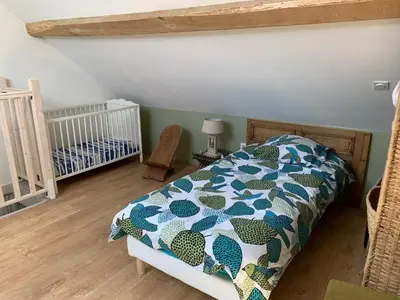 Un ou plusieurs lits dans un hébergement de l'établissement Gîte de la Kélidoine