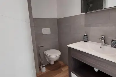 Salle de bains dans l'établissement Gîte chez Marianne- la halte Jurassienne - Lons Le Saunier