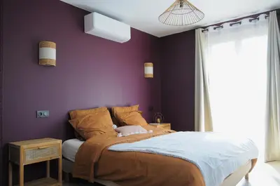 Un ou plusieurs lits dans un hébergement de l'établissement Maison avec accès indépendant, au centre-ville de Tournus