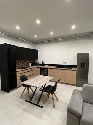 Cuisine ou kitchenette dans l'établissement Belle appartement avec parking gratuit