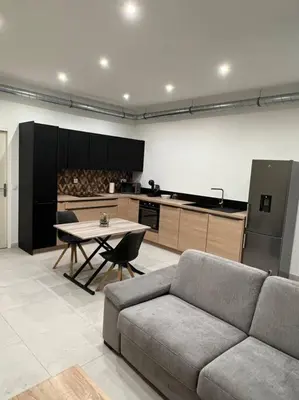 Cuisine ou kitchenette dans l'établissement Belle appartement avec parking gratuit
