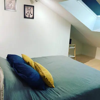 Un ou plusieurs lits dans un hébergement de l'établissement Le carrosse, la diligence, centre Saint Jean de Losne tarif 2pers 1 chambre, tarif 4 pers 2 chambres