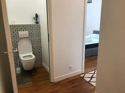Salle de bains dans l'établissement Superbe T2 en bords de Saône
