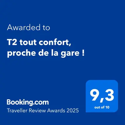 Certificat, récompense, panneau ou autre document affiché dans l'établissement T2 tout confort, proche de la gare !