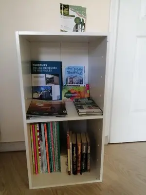 Bibliothèque dans le séjour chez l'habitant