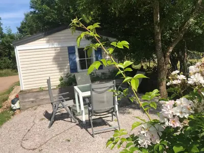 Jardin de l'établissement Mobil Home à la ferme