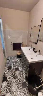 Salle de bains dans l'établissement Gite du Hameau