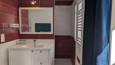 Salle de bains dans l'établissement Le petit Moulin de la Motte