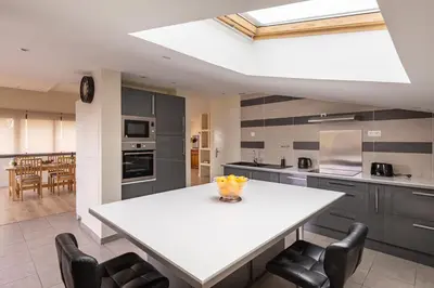 Cuisine ou kitchenette dans l'établissement La Terrasse de Montcenis