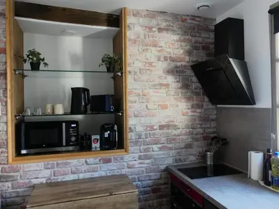 Cuisine ou kitchenette dans l'établissement Dijon centre historique, superbe studio à 2 pas des trams