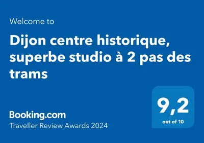 Certificat, récompense, panneau ou autre document affiché dans l'établissement Dijon centre historique, superbe studio à 2 pas des trams