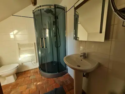 Salle de bains dans l'établissement Gîte des Tannières