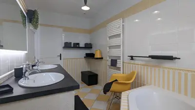 Cuisine ou kitchenette dans l'établissement Le Moulin de la Motte