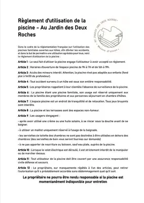 Plan de l'établissement Au Jardin des Deux Roches