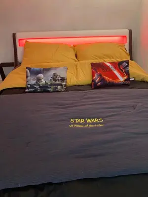 Un ou plusieurs lits dans un hébergement de l'établissement Les Jedis Saint Jean de Losne, La Diligence & escape game immersif
