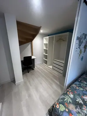 Un ou plusieurs lits dans un hébergement de l'établissement Superbe appartement avec parking gratuit