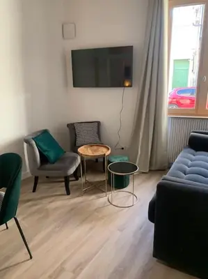 Télévision ou salle de divertissement dans l'établissement Appartement velouté