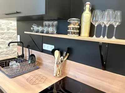 Cuisine ou kitchenette dans l'établissement APPARTEMENT 1 CHAMBRE AVEC ENTREE INDIVIDUEL