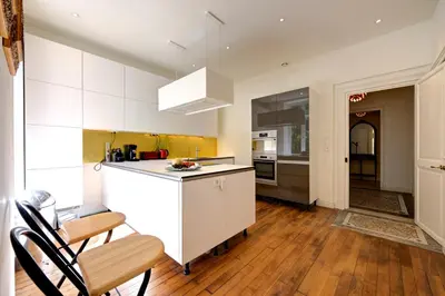 Cuisine ou kitchenette dans l'établissement Domaine des Myosotis, holiday home