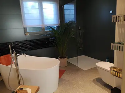 Salle de bains dans l'établissement Maison et Florescence