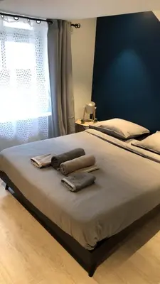 Un ou plusieurs lits dans un hébergement de l'établissement LE BERLIER 60m2 + COUR PRIVÉE - CENTRE HISTORIQUE