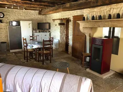 Cuisine ou kitchenette dans l'établissement Gîte La Roussette 3 étoiles