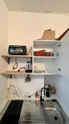 Cuisine ou kitchenette dans l'établissement Charmant cocon au cœur de Dijon