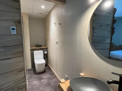 Salle de bains dans l'établissement Hôtel En Tilleul