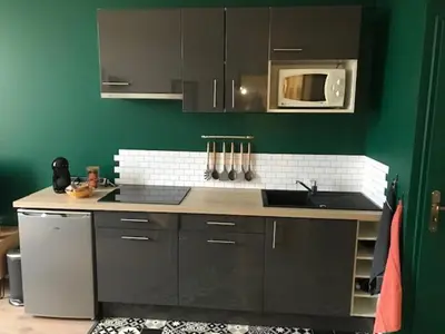 Cuisine ou kitchenette dans l'établissement Le ptit Pont de Pany